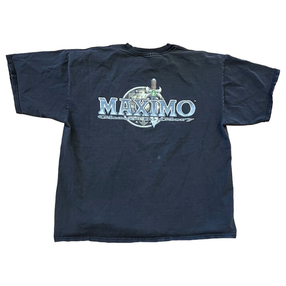 Vintage Maximo Ghosts To Glory Video Game Shirt Mens XL Capcom Promo Faded Black
